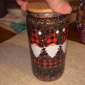 Festive Gnome Christmas snowglobe Tumbler